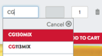 Add by SKU input field